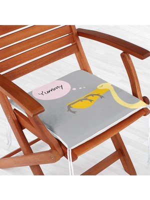 Rem Home Rengirenk Dekoratif Sandalye Minderi Gri Modern 40 x 40 cm Mutfak Balkon Oturma Minderi