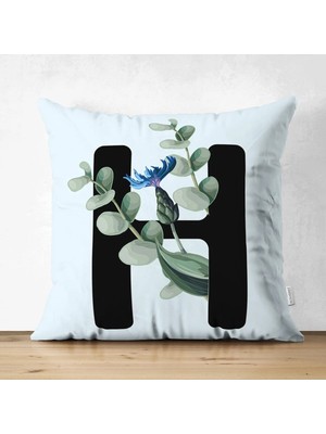 Rem Home Rengirenk Dekoratif Kırlent Kılıfı Siyah Modern 43 x 43 cm Salon Koltuk Kanepe Yastık Kılıfı