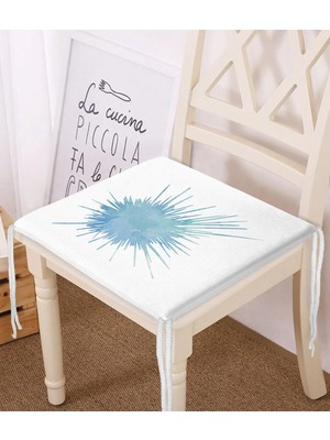 Rem Home Rengirenk Dekoratif Sandalye Minderi Beyaz Modern 40 x 40 cm Mutfak Balkon Oturma Minderi