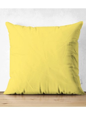 Rem Home Rengirenk Dekoratif Kırlent Kılıfı Sarı 43 x 43 cm Salon Koltuk Kanepe Yastık Kılıfı
