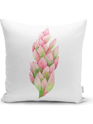 Rem Home Rengirenk Dekoratif Kırlent Kılıfı Sarı Yaprak 43 x 43 cm Salon Koltuk Kanepe Yastık Kılıfı