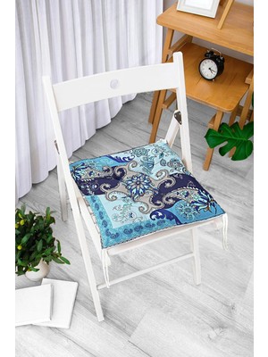 Rem Home Rengirenk Dekoratif Sandalye Minderi Beyaz 40 x 40 cm Mutfak Balkon Oturma Minderi