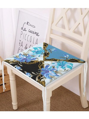 Rem Home Rengirenk Dekoratif Sandalye Minderi Sarı Modern 40 x 40 cm Mutfak Balkon Oturma Minderi