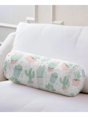 Rem Home Rengirenk Dekoratif Kırlent Kılıfı Beyaz 60 x 20 cm Salon Koltuk Kanepe Yastık Kılıfı