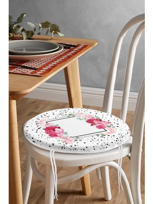 Rem Home Rengirenk Dekoratif Sandalye Minderi Yuvarlak 40 x 40 cm Mutfak Balkon Oturma Minderi