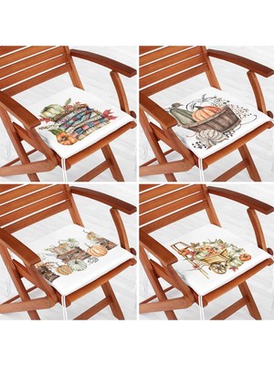 Rem Home Rengirenk Dekoratif Sandalye Minderi Modern 40 x 40 cm Mutfak Balkon Oturma Minderi
