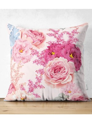 Rem Home Rengirenk Dekoratif Kırlent Kılıfı 43 x 43 cm Salon Koltuk Kanepe Yastık Kılıfı