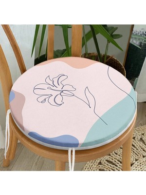 Rem Home Rengirenk Dekoratif Sandalye Minderi Sarı Bohem Yuvarlak 40 x 40 cm Mutfak Balkon Oturma Minderi