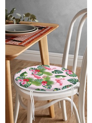 Rem Home Rengirenk Dekoratif Sandalye Minderi Modern Yuvarlak 40 x 40 cm Mutfak Balkon Oturma Minderi