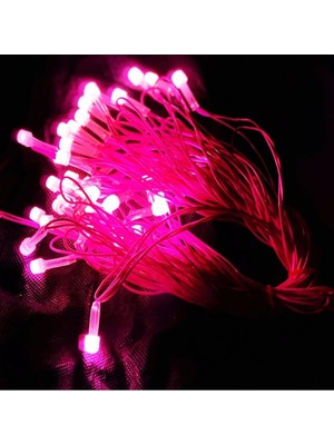 Aydınlatması 10 Metre 220 Vold Sabit Aydınlatma 38 LED Işık- Fişli Pembe