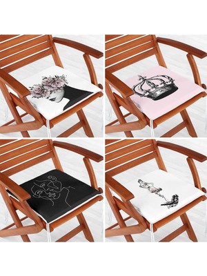 Rem Home Rengirenk Dekoratif Sandalye Minderi 40 x 40 cm Mutfak Balkon Oturma Minderi