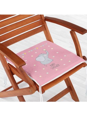 Rem Home Rengirenk Dekoratif Sandalye Minderi Pembe Modern 40 x 40 cm Mutfak Balkon Oturma Minderi