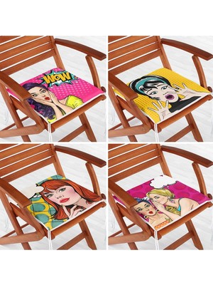 Rem Home Rengirenk Dekoratif Sandalye Minderi 40 x 40 cm Mutfak Balkon Oturma Minderi