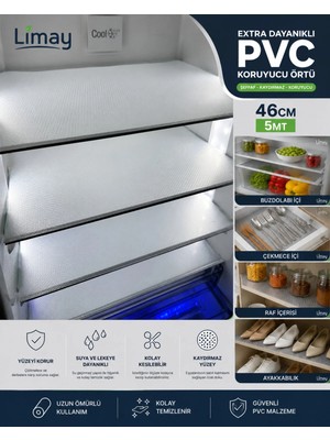 St. Morritz Dolap Içi Raf Örtüsü -Ultra Dayanıklı -46CMX5MT- Kaydırmaz -Kalın- Çok Amaçlı Pvc