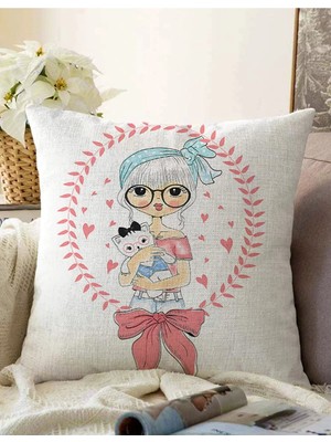 Rem Home Rengirenk Dekoratif Kırlent Kılıfı Modern 43 x 43 cm Salon Koltuk Kanepe Yastık Kılıfı