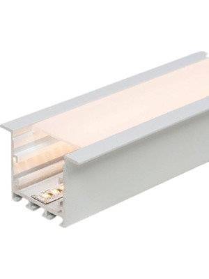 LED Alüminyum Profil Sıva Altı Kanal 1 Metre 2186 Sa 40X34MM Pleksi Cam Yan Kapak ve Yay Dahil