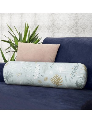 Rem Home Rengirenk Dekoratif Kırlent Kılıfı Yaprak 60 x 20 cm Salon Koltuk Kanepe Yastık Kılıfı