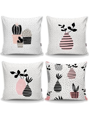 Rem Home Rengirenk Dekoratif Kırlent Kılıfı Puantiye 45 x 45 cm Salon Koltuk Kanepe Yastık Kılıfı