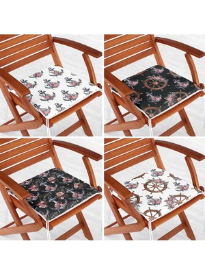 Rem Home Rengirenk Dekoratif Sandalye Minderi Sarı Modern 40 x 40 cm Mutfak Balkon Oturma Minderi