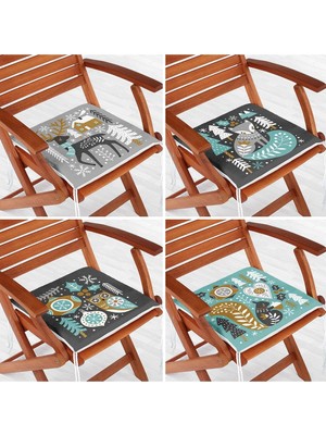 Rem Home Rengirenk Dekoratif Sandalye Minderi Modern 40 x 40 cm Mutfak Balkon Oturma Minderi