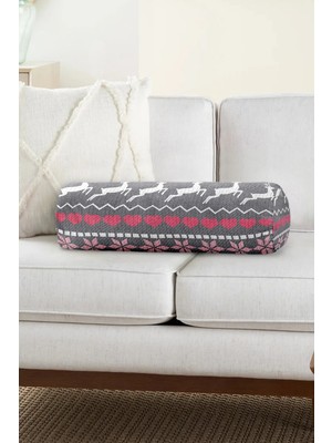 Rem Home Rengirenk Dekoratif Kırlent Kılıfı Siyah Modern 60 x 20 cm Salon Koltuk Kanepe Yastık Kılıfı