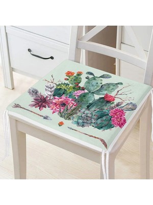 Rem Home Rengirenk Dekoratif Sandalye Minderi Modern 40 x 40 cm Mutfak Balkon Oturma Minderi