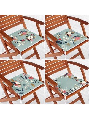 Rem Home Rengirenk Dekoratif Sandalye Minderi Modern 40 x 40 cm Mutfak Balkon Oturma Minderi