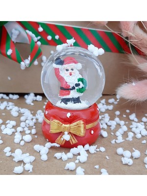 Coverzone Noel Baba Masaüstü Pilli Işıklı Cam Küre Aydınlatma Dekoratif Hediyelik Yılbaşı