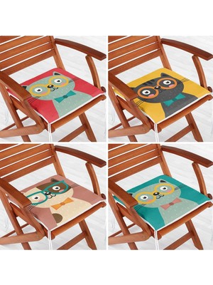 Rem Home Rengirenk Dekoratif Sandalye Minderi 40 x 40 cm Mutfak Balkon Oturma Minderi