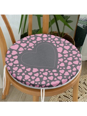 Rem Home Rengirenk Dekoratif Sandalye Minderi Sarı Modern Yuvarlak 40 x 40 cm Mutfak Balkon Oturma Minderi