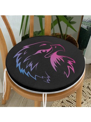 Rem Home Rengirenk Dekoratif Sandalye Minderi Siyah Yuvarlak 40 x 40 cm Mutfak Balkon Oturma Minderi