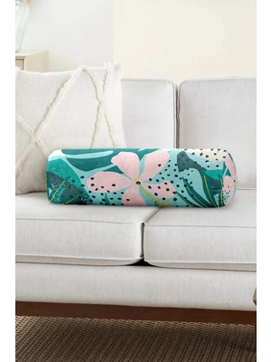 Rem Home Rengirenk Dekoratif Kırlent Kılıfı Yaprak 60 x 20 cm Salon Koltuk Kanepe Yastık Kılıfı