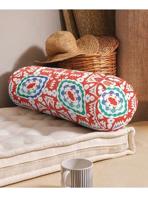 Rem Home Rengirenk Dekoratif Kırlent Kılıfı Beyaz Modern 60 x 20 cm Salon Koltuk Kanepe Yastık Kılıfı