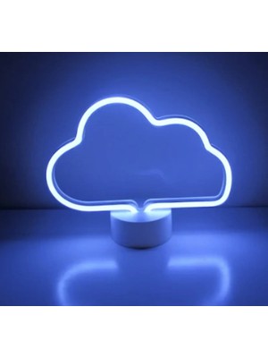St. Morritz Neon Işıklı Bulut Masa Gece Lambası Usb+Pil