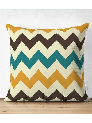 Rem Home Rengirenk Dekoratif Kırlent Kılıfı Modern 43 x 43 cm Salon Koltuk Kanepe Yastık Kılıfı