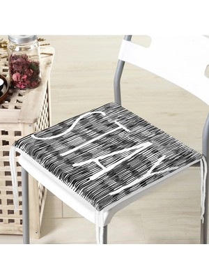 Rem Home Rengirenk Dekoratif Sandalye Minderi Beyaz Modern 40 x 40 cm Mutfak Balkon Oturma Minderi