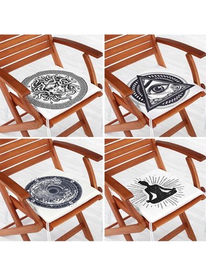 Rem Home Rengirenk Dekoratif Sandalye Minderi Modern 40 x 40 cm Mutfak Balkon Oturma Minderi
