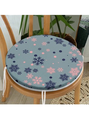 Rem Home Rengirenk Dekoratif Sandalye Minderi Modern Yuvarlak 40 x 40 cm Mutfak Balkon Oturma Minderi
