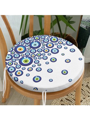 Rem Home Rengirenk Dekoratif Sandalye Minderi Modern Yuvarlak 40 x 40 cm Mutfak Balkon Oturma Minderi