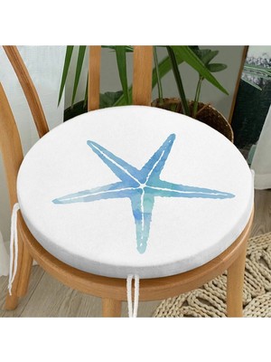 Rem Home Rengirenk Dekoratif Sandalye Minderi Beyaz Yuvarlak 40 x 40 cm Mutfak Balkon Oturma Minderi