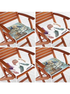 Rem Home Rengirenk Dekoratif Sandalye Minderi Modern 40 x 40 cm Mutfak Balkon Oturma Minderi