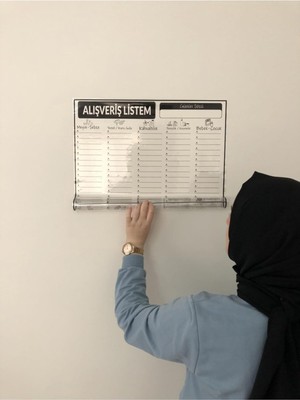 Alışveriş Listesi Programı Yazı Tahtası Akıllı Kağıt Tahta + Kalem 47X56 cm Şeffaf
