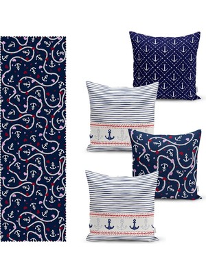 Rem Home Rengirenk Dekoratif Kırlent Kılıfı Lacivert 43 x 43 cm Salon Koltuk Kanepe Yastık Kılıfı