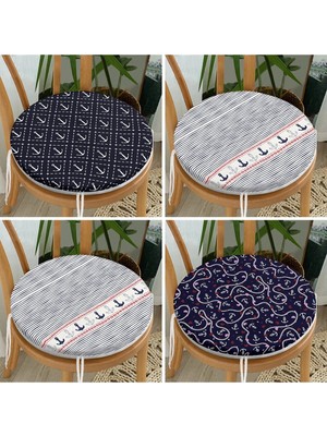 Rem Home Rengirenk Dekoratif Sandalye Minderi Modern Yuvarlak 40 x 40 cm Mutfak Balkon Oturma Minderi