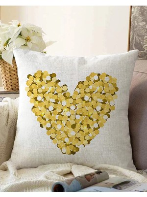 Rem Home Rengirenk Dekoratif Kırlent Kılıfı Beyaz Modern 43 x 43 cm Salon Koltuk Kanepe Yastık Kılıfı