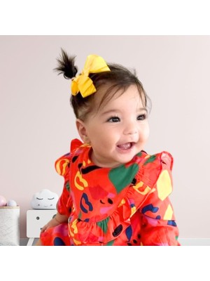 Butik Kurdele Fiyonk Saçsız Bebek Tokası 8 cm - Seyrek Saçlı Bebeklere Özel Saçtan Düşmeyen