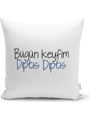 Rem Home Rengirenk Dekoratif Kırlent Kılıfı Sarı Modern 43 x 43 cm Salon Koltuk Kanepe Yastık Kılıfı