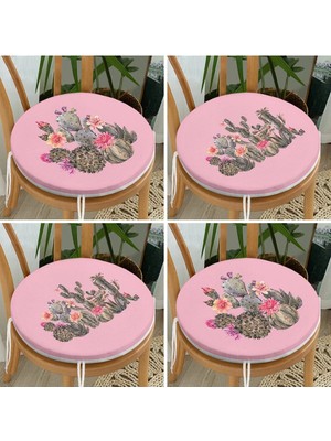 Rem Home Rengirenk Dekoratif Sandalye Minderi Modern Yuvarlak 40 x 40 cm Mutfak Balkon Oturma Minderi
