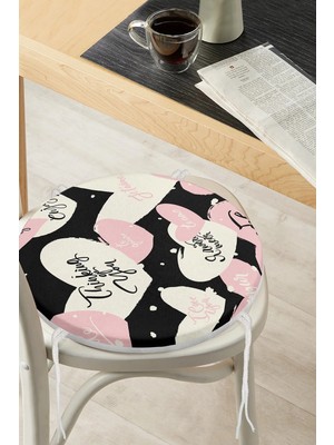 Rem Home Rengirenk Dekoratif Sandalye Minderi Sarı Modern Yuvarlak 40 x 40 cm Mutfak Balkon Oturma Minderi
