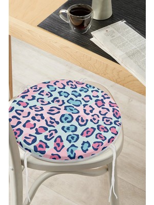 Rem Home Rengirenk Dekoratif Sandalye Minderi Sarı Yuvarlak 40 x 40 cm Mutfak Balkon Oturma Minderi